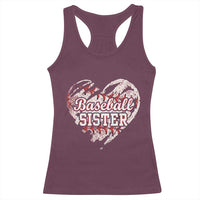 Baseball Sister Racerback Tank Top Vintage Baseball Heart Game Day