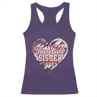 Baseball Sister Racerback Tank Top Vintage Baseball Heart Game Day