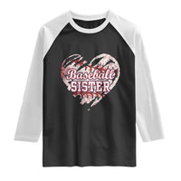 Baseball Sister Raglan Shirt Vintage Baseball Heart Game Day
