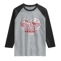 Baseball Sister Raglan Shirt Vintage Baseball Heart Game Day