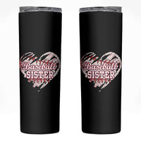 Baseball Sister Skinny Tumbler Vintage Baseball Heart Game Day