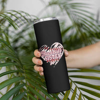 Baseball Sister Skinny Tumbler Vintage Baseball Heart Game Day