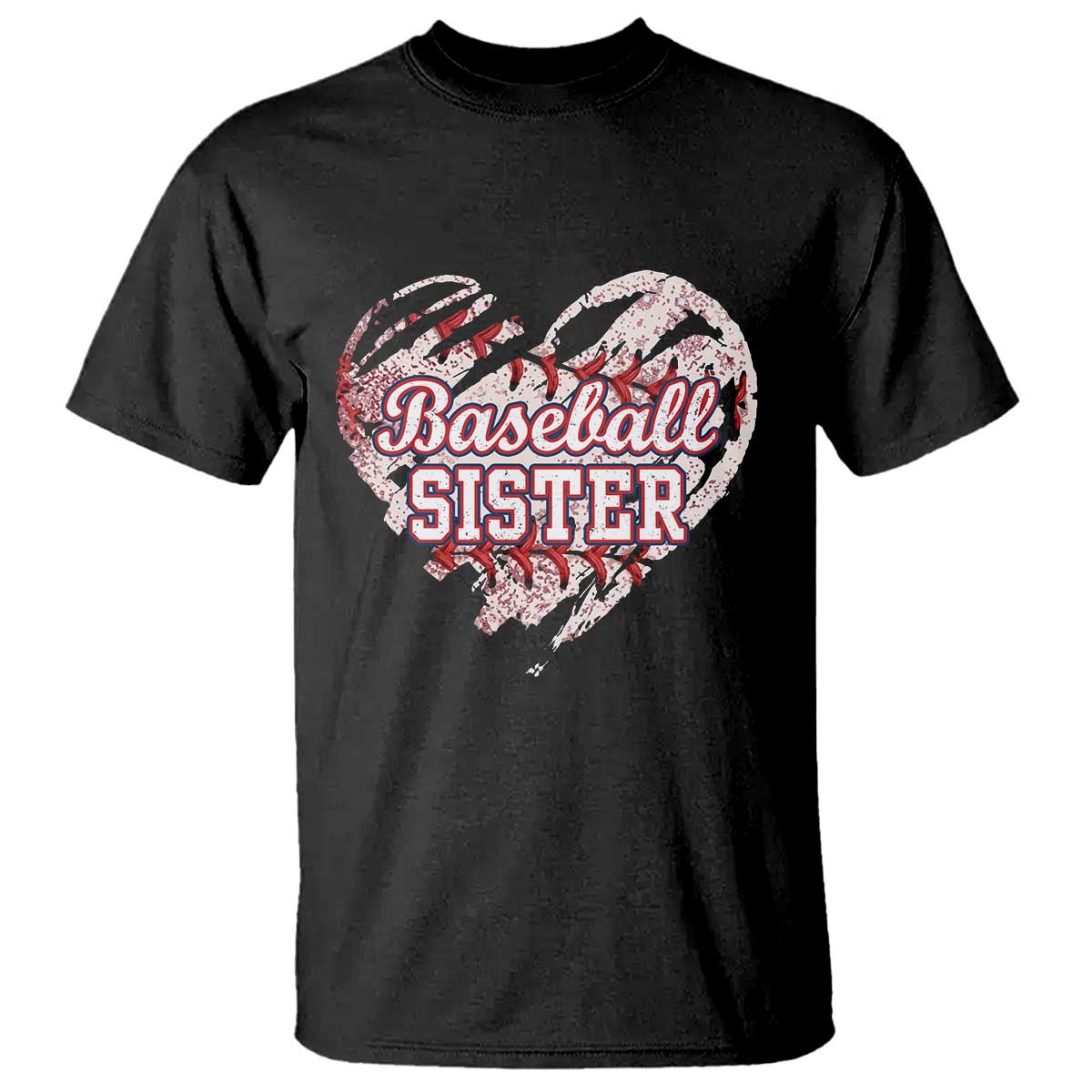Baseball Sister T Shirt Vintage Baseball Heart Game Day