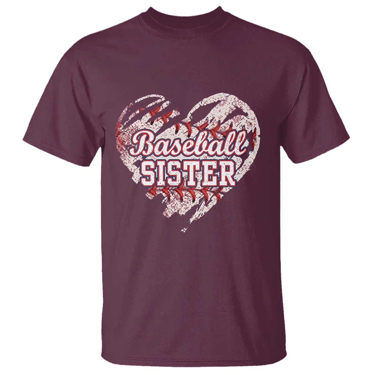 Baseball Sister T Shirt Vintage Baseball Heart Game Day