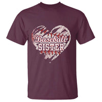 Baseball Sister T Shirt Vintage Baseball Heart Game Day