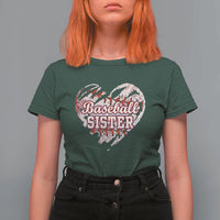 Baseball Sister T Shirt For Women Vintage Baseball Heart Game Day