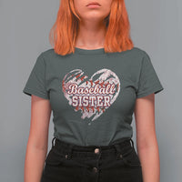 Baseball Sister T Shirt For Women Vintage Baseball Heart Game Day