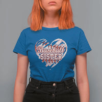 Baseball Sister T Shirt For Women Vintage Baseball Heart Game Day