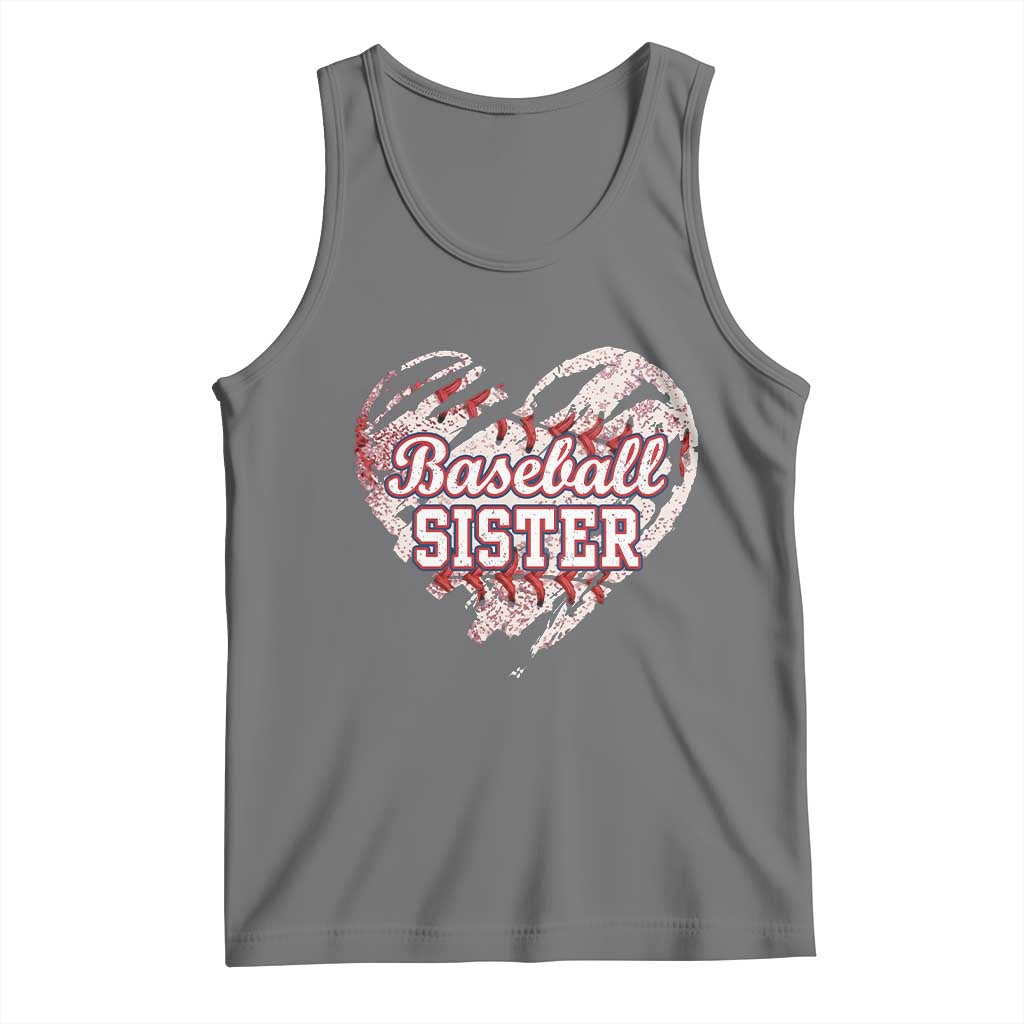 Baseball Sister Tank Top Vintage Baseball Heart Game Day
