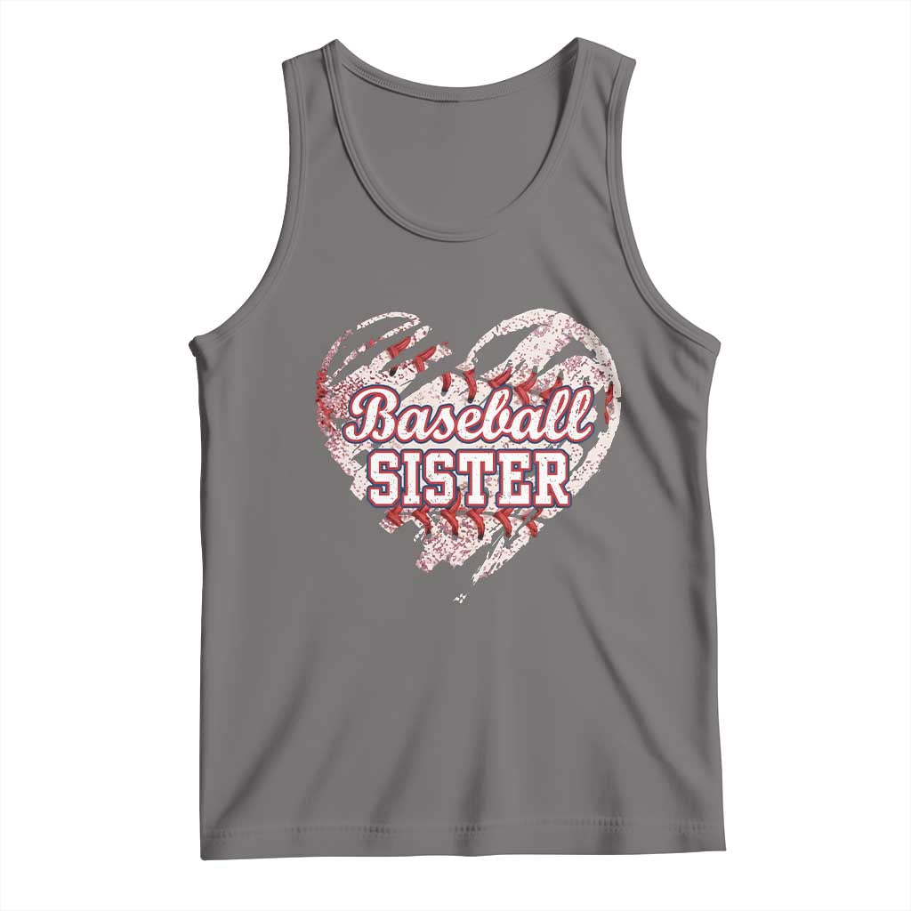 Baseball Sister Tank Top Vintage Baseball Heart Game Day