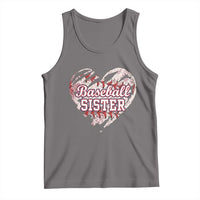 Baseball Sister Tank Top Vintage Baseball Heart Game Day