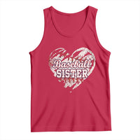 Baseball Sister Tank Top Vintage Baseball Heart Game Day