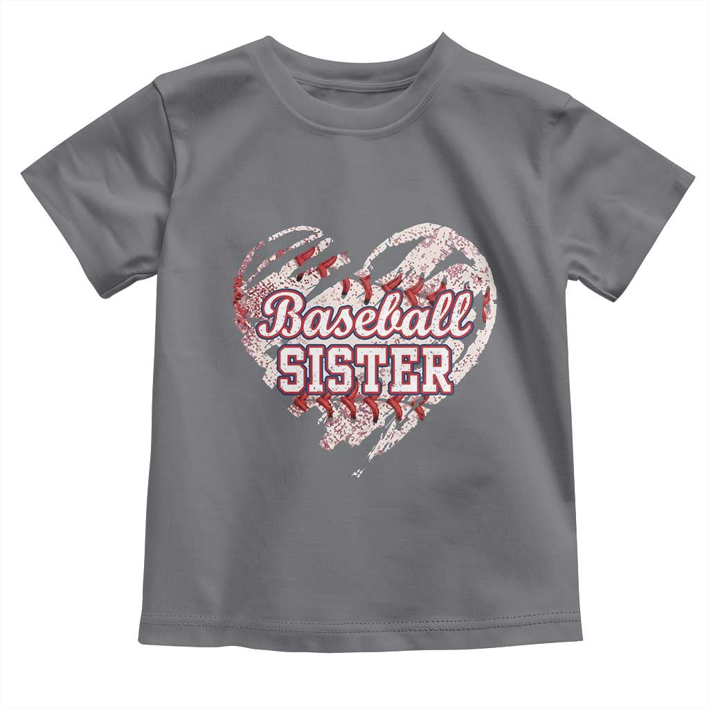 Baseball Sister Toddler T Shirt Vintage Baseball Heart Game Day