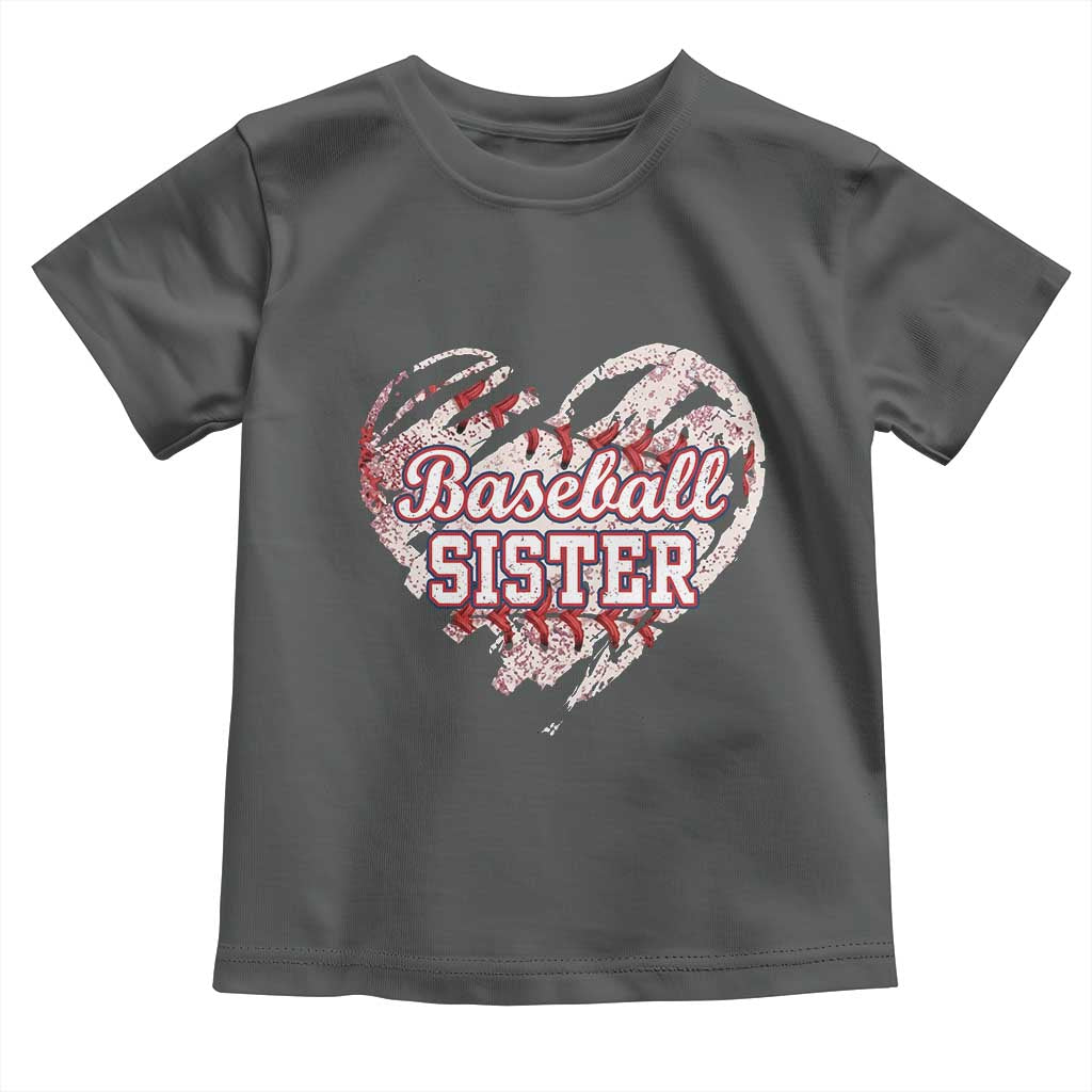 Baseball Sister Toddler T Shirt Vintage Baseball Heart Game Day