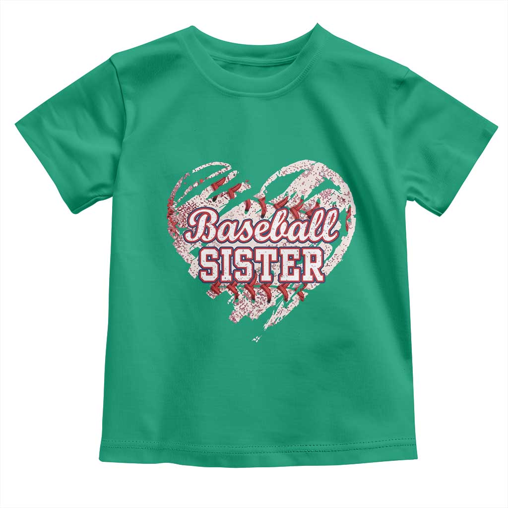 Baseball Sister Toddler T Shirt Vintage Baseball Heart Game Day