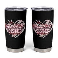 Baseball Sister Tumbler Cup Vintage Baseball Heart Game Day