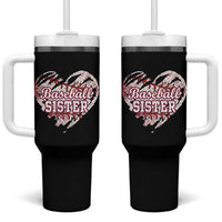 Baseball Sister Tumbler With Handle Vintage Baseball Heart Game Day