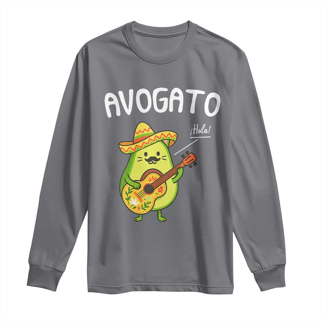 Funny Avocado Cat Avogato Long Sleeve Shirt Cinco De Mayo Mexican