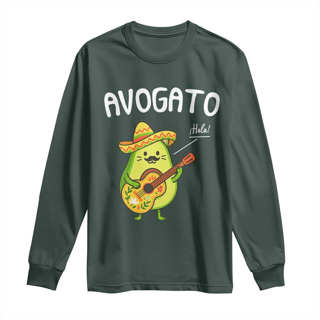 Funny Avocado Cat Avogato Long Sleeve Shirt Cinco De Mayo Mexican