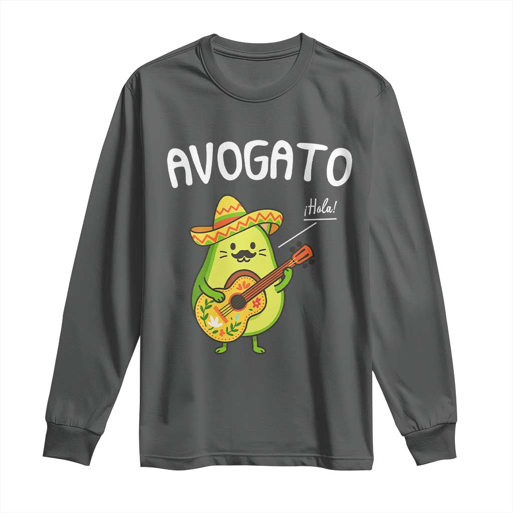 Funny Avocado Cat Avogato Long Sleeve Shirt Cinco De Mayo Mexican