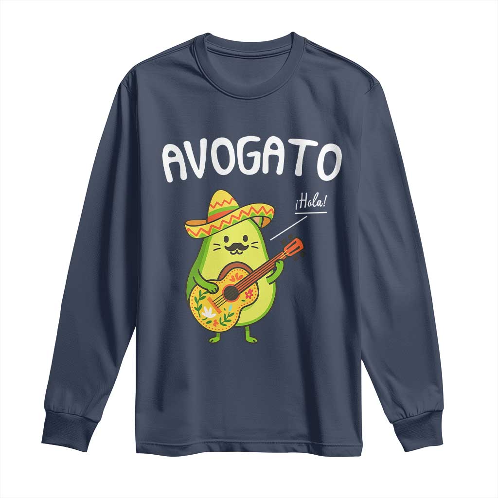 Funny Avocado Cat Avogato Long Sleeve Shirt Cinco De Mayo Mexican
