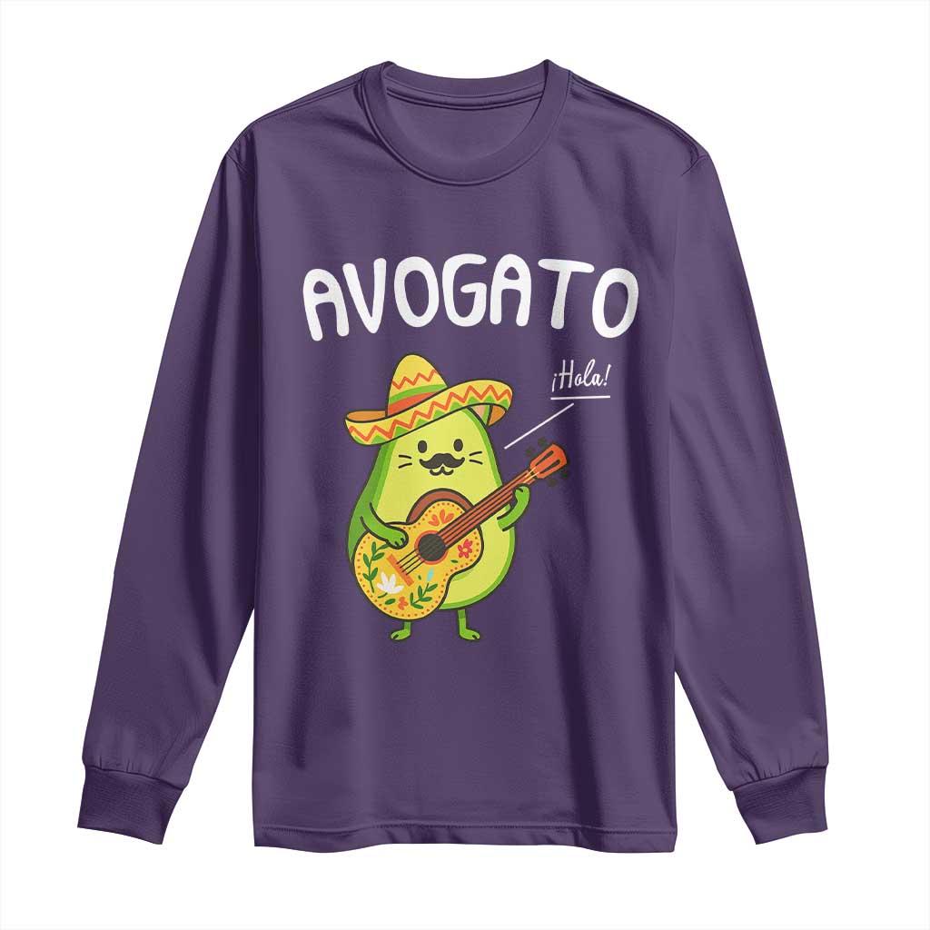 Funny Avocado Cat Avogato Long Sleeve Shirt Cinco De Mayo Mexican