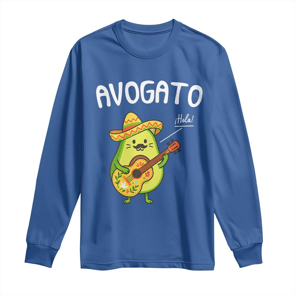 Funny Avocado Cat Avogato Long Sleeve Shirt Cinco De Mayo Mexican