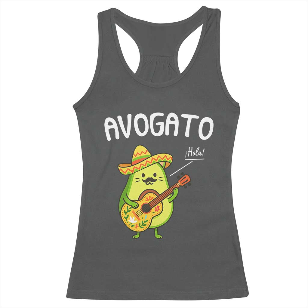 Funny Avocado Cat Avogato Racerback Tank Top Cinco De Mayo Mexican
