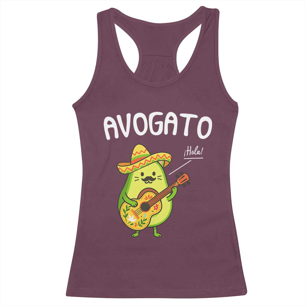 Funny Avocado Cat Avogato Racerback Tank Top Cinco De Mayo Mexican