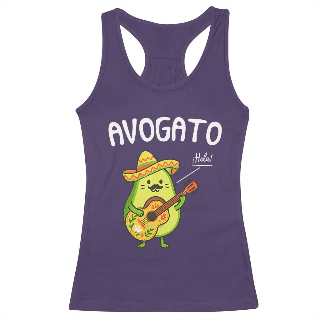 Funny Avocado Cat Avogato Racerback Tank Top Cinco De Mayo Mexican