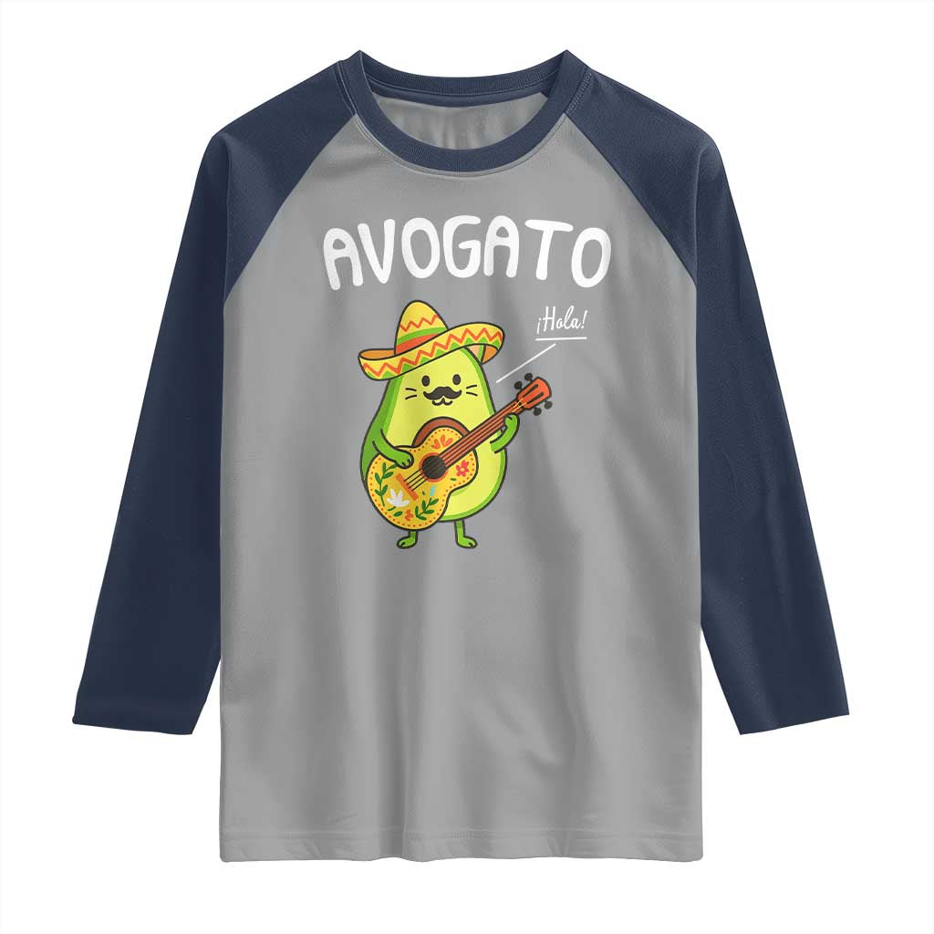 Funny Avocado Cat Avogato Raglan Shirt Cinco De Mayo Mexican