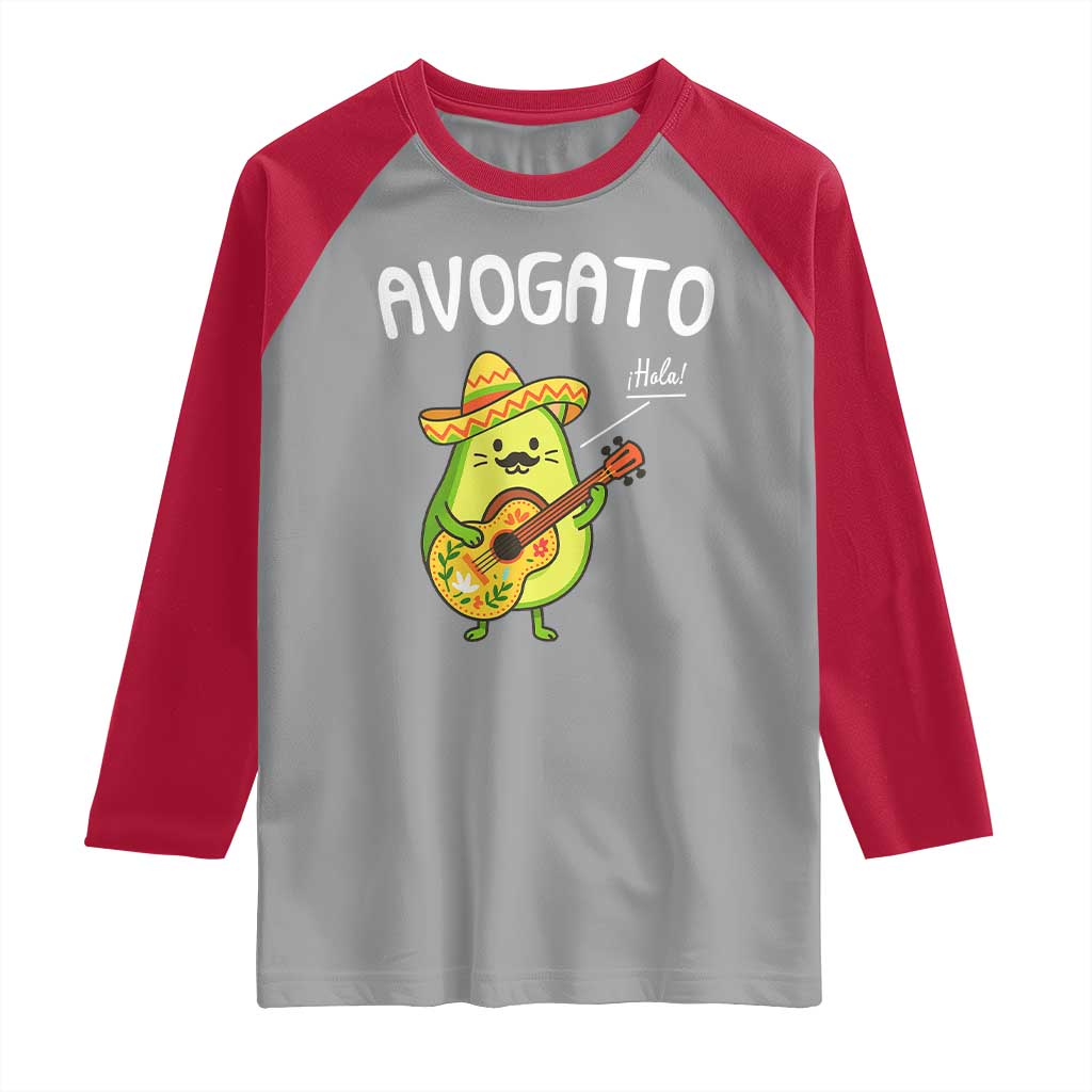 Funny Avocado Cat Avogato Raglan Shirt Cinco De Mayo Mexican