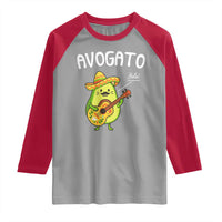 Funny Avocado Cat Avogato Raglan Shirt Cinco De Mayo Mexican