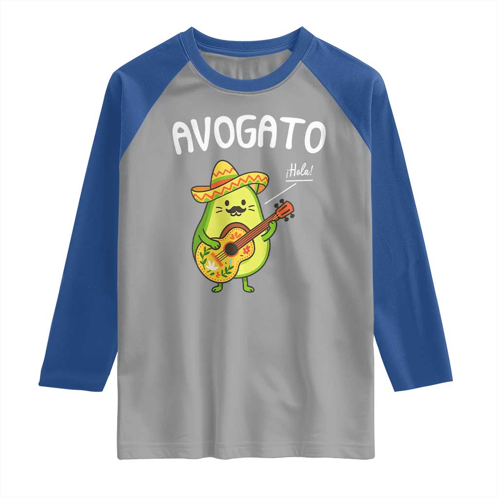 Funny Avocado Cat Avogato Raglan Shirt Cinco De Mayo Mexican