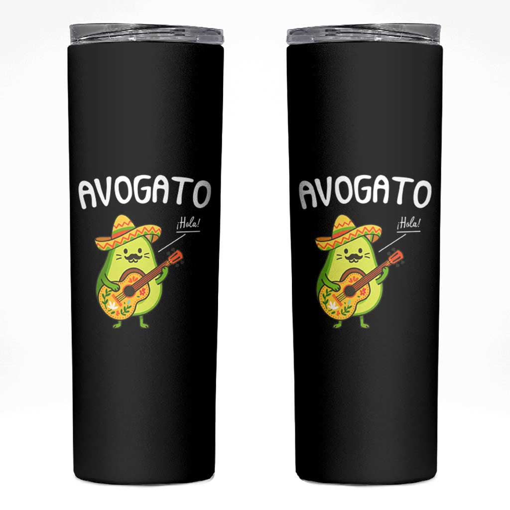 Funny Avocado Cat Avogato Skinny Tumbler Cinco De Mayo Mexican