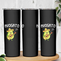 Funny Avocado Cat Avogato Skinny Tumbler Cinco De Mayo Mexican
