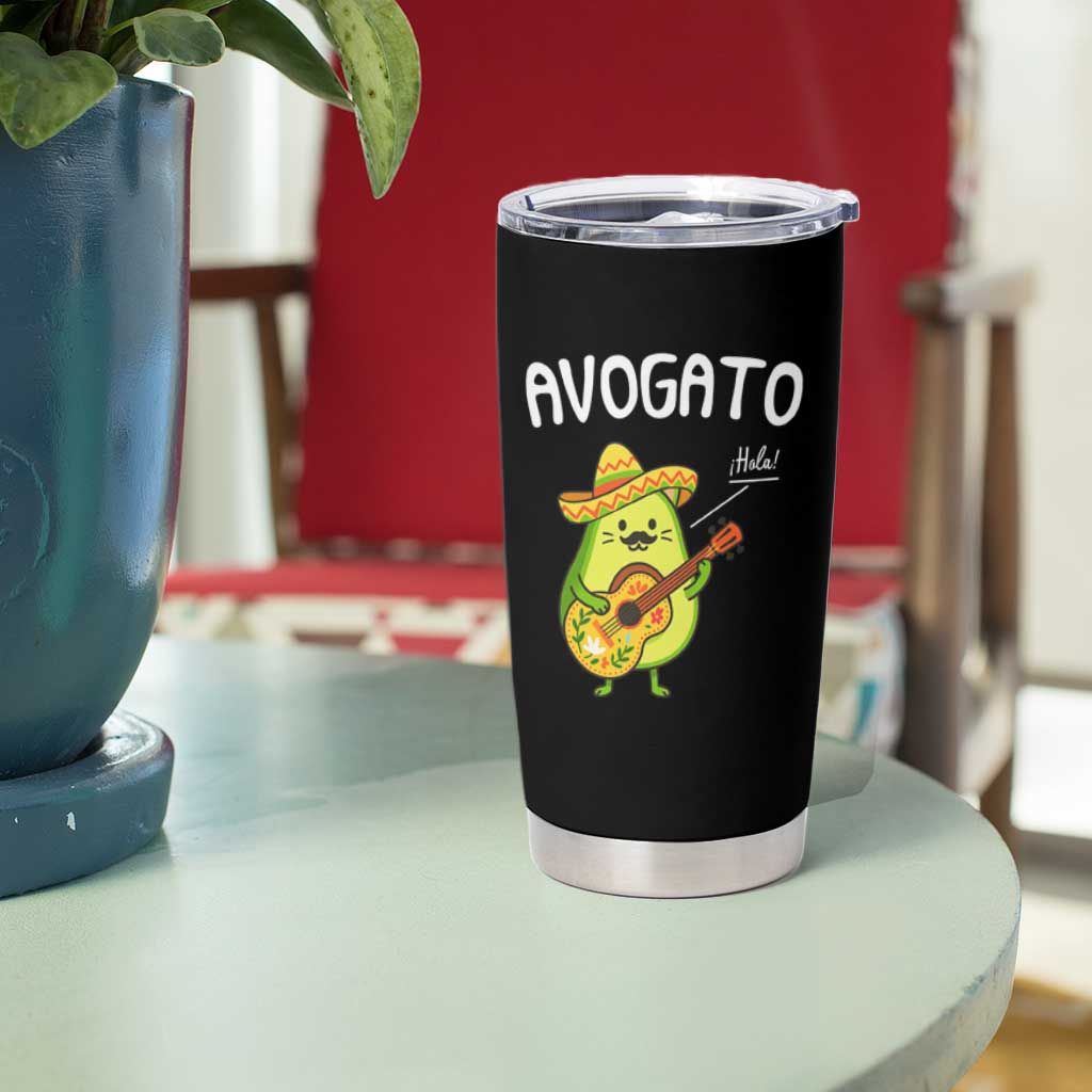 Funny Avocado Cat Avogato Tumbler Cup Cinco De Mayo Mexican