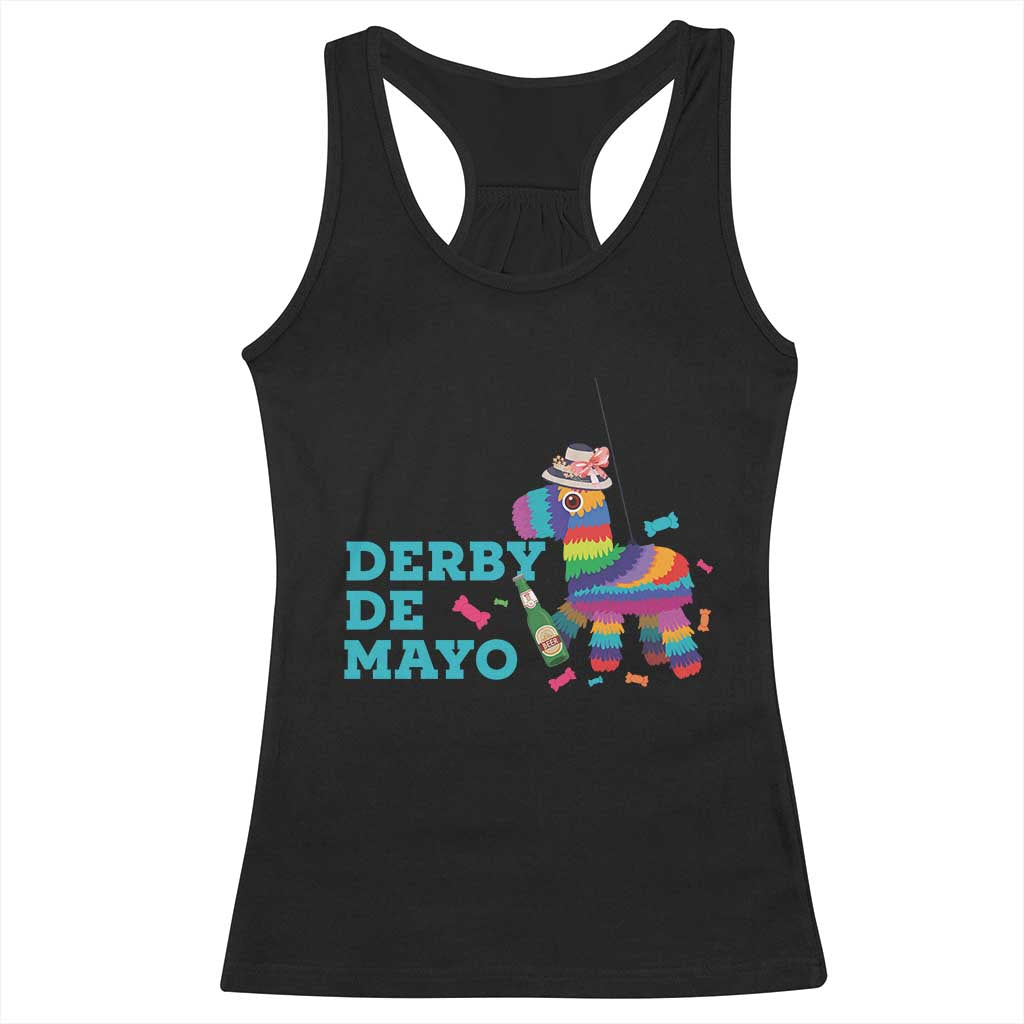 Funny Derby Day Cinco De Mayo Racerback Tank Top Derby De Mayo Horse Pinata