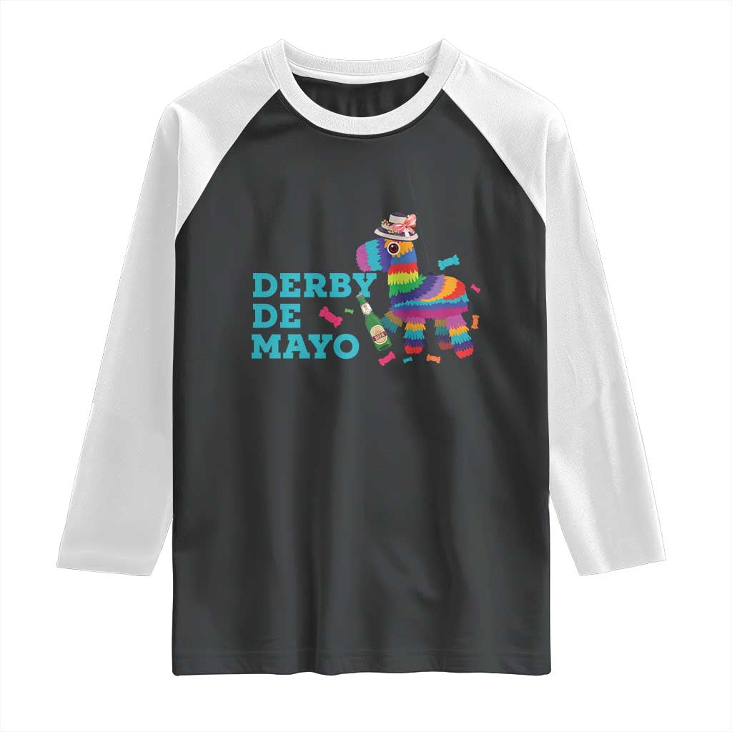 Funny Derby Day Cinco De Mayo Raglan Shirt Derby De Mayo Horse Pinata