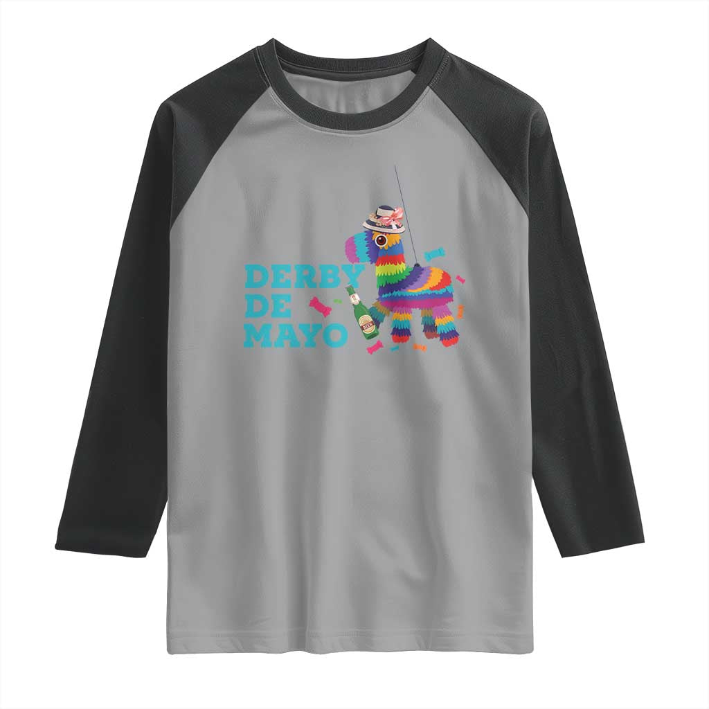 Funny Derby Day Cinco De Mayo Raglan Shirt Derby De Mayo Horse Pinata