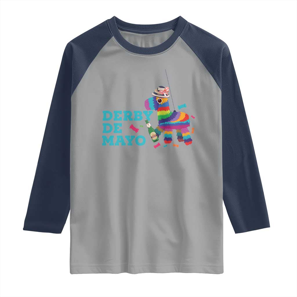 Funny Derby Day Cinco De Mayo Raglan Shirt Derby De Mayo Horse Pinata