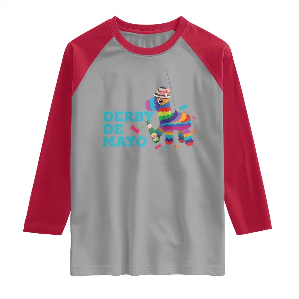 Funny Derby Day Cinco De Mayo Raglan Shirt Derby De Mayo Horse Pinata