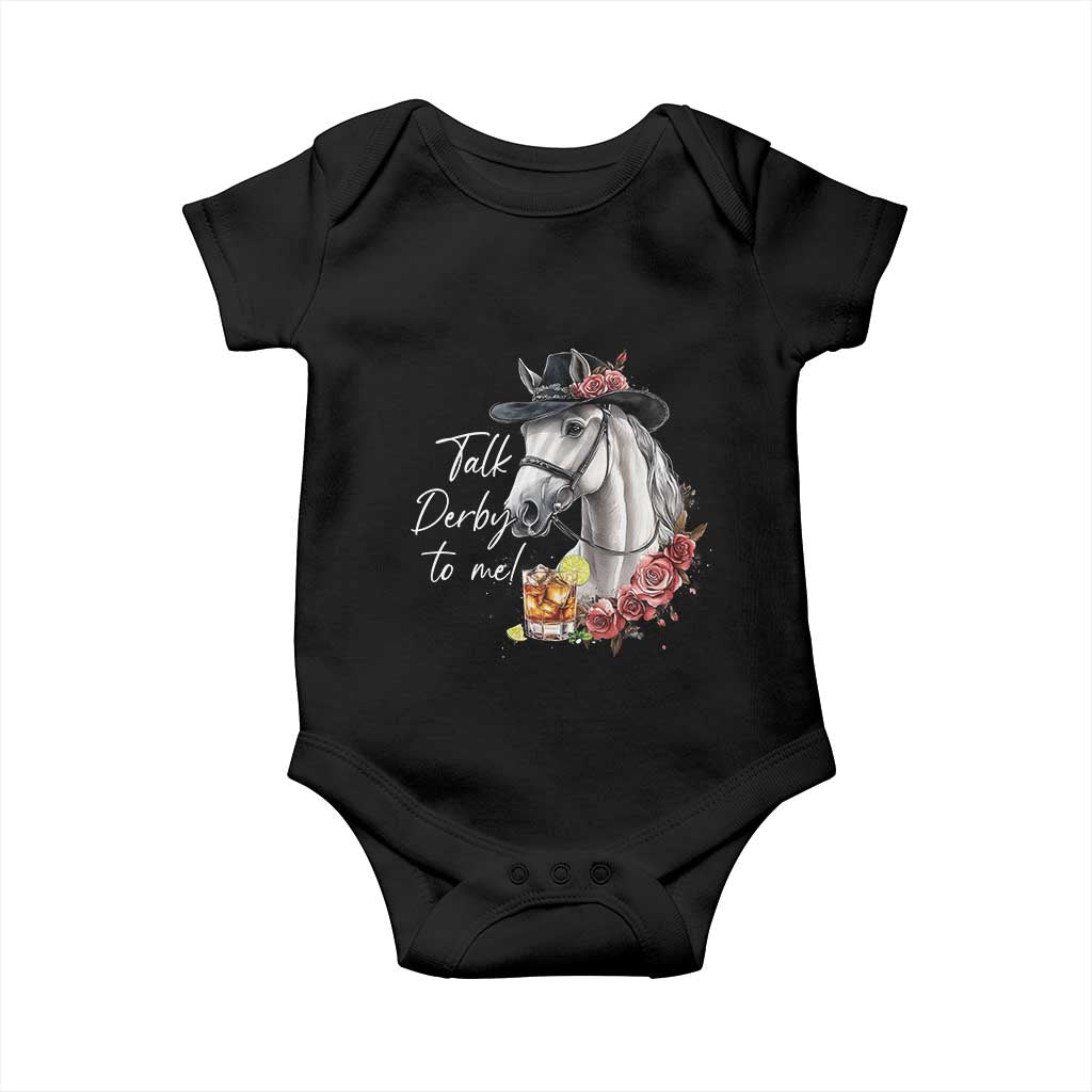 Funny Horse Lover Talk Derby To Me Baby Onesie
