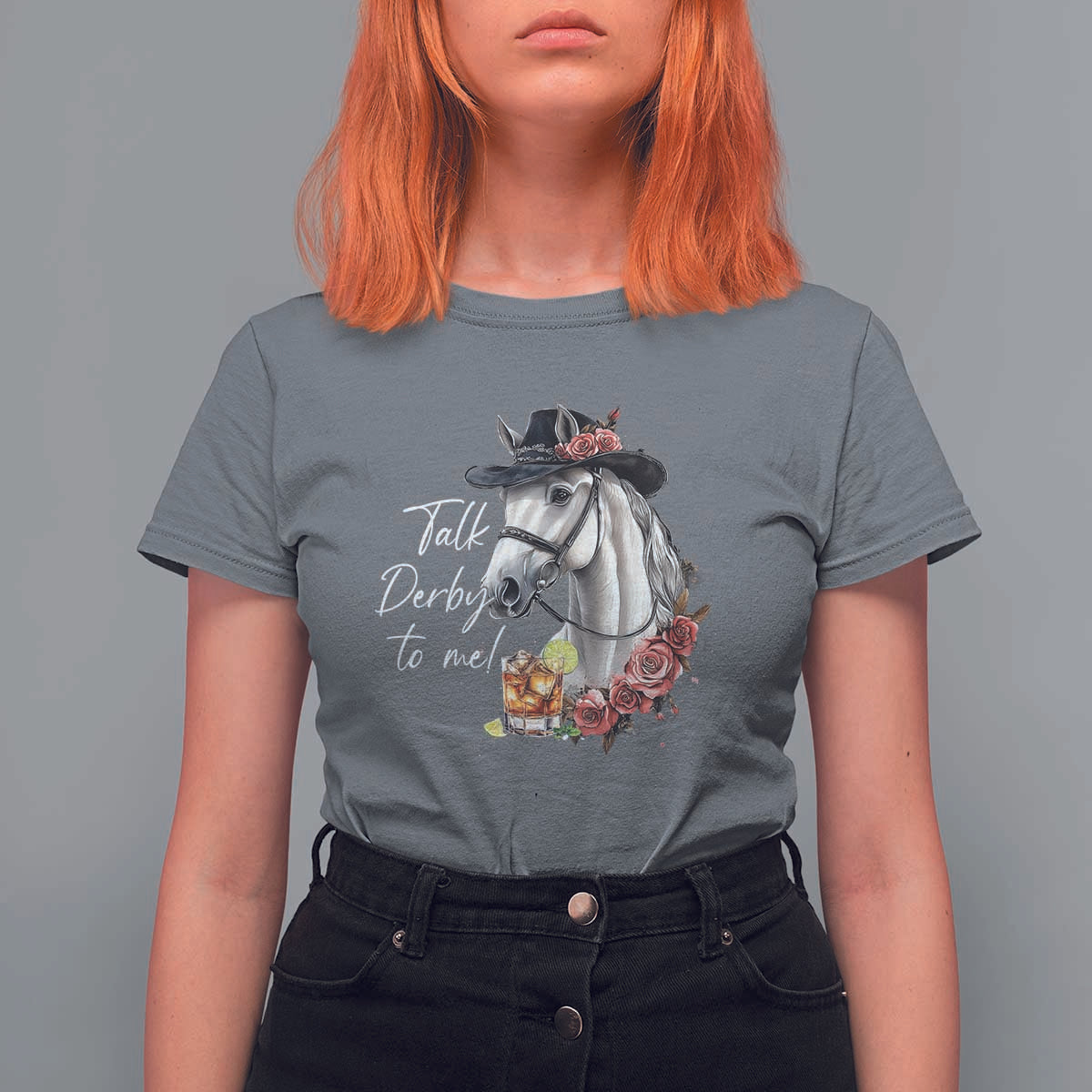 Funny Horse Lover Talk Derby To Me T Shirt For Women