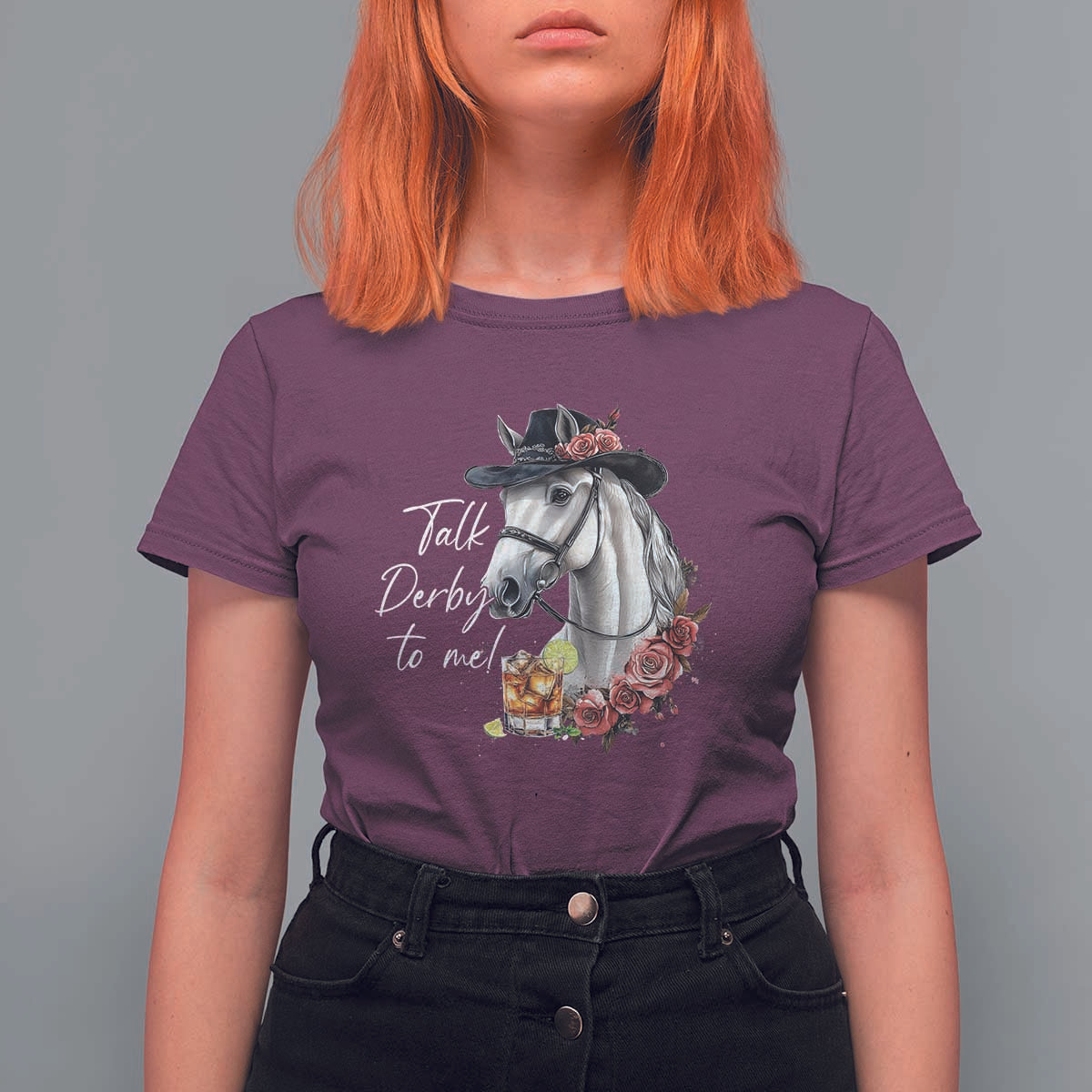 Funny Horse Lover Talk Derby To Me T Shirt For Women