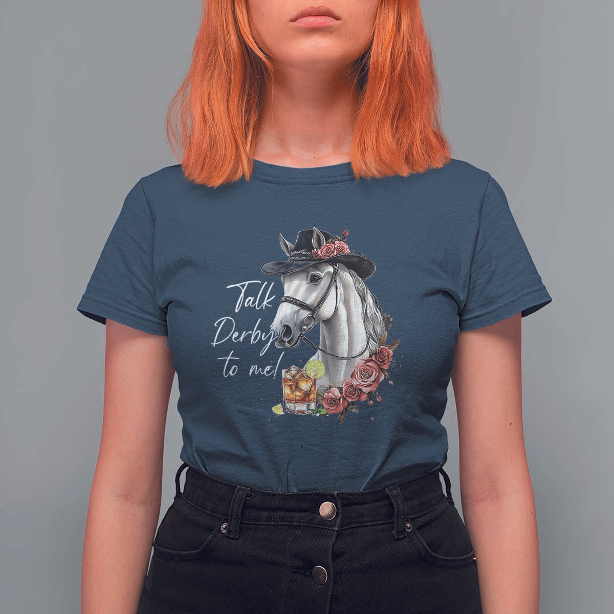 Funny Horse Lover Talk Derby To Me T Shirt For Women