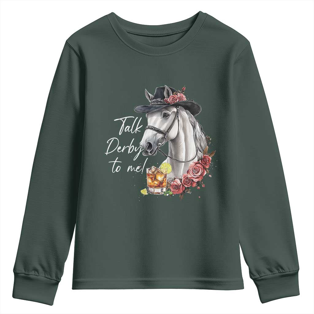 Funny Horse Lover Talk Derby To Me Youth Sweatshirt