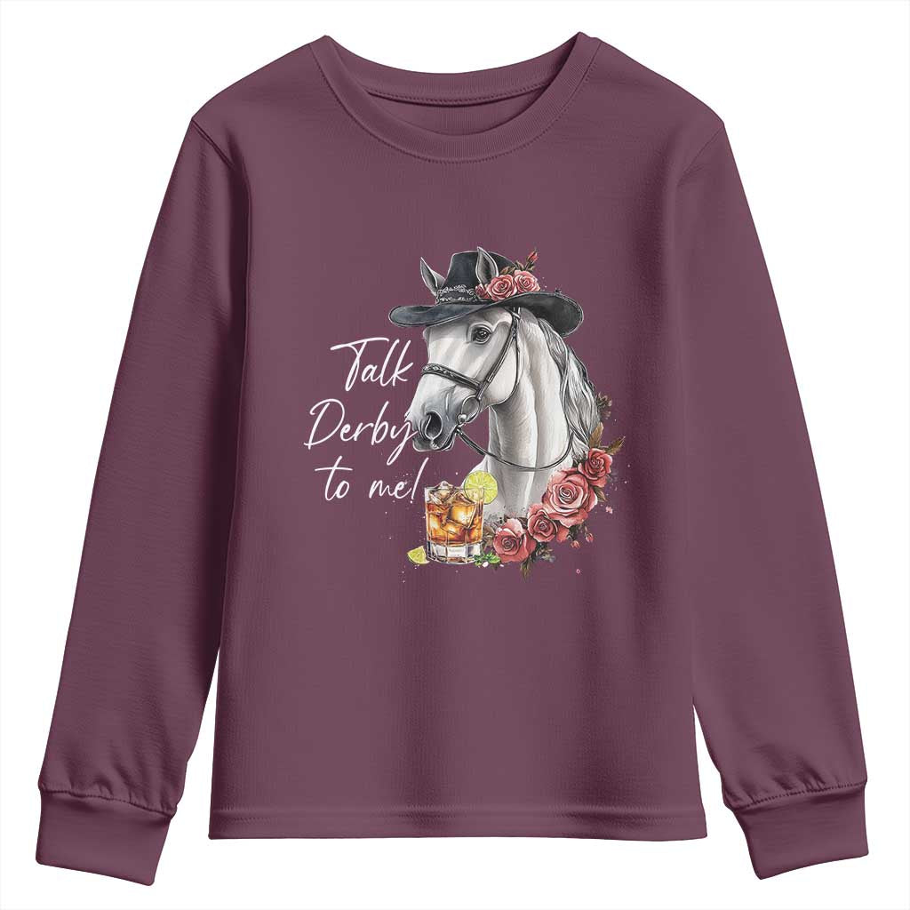 Funny Horse Lover Talk Derby To Me Youth Sweatshirt
