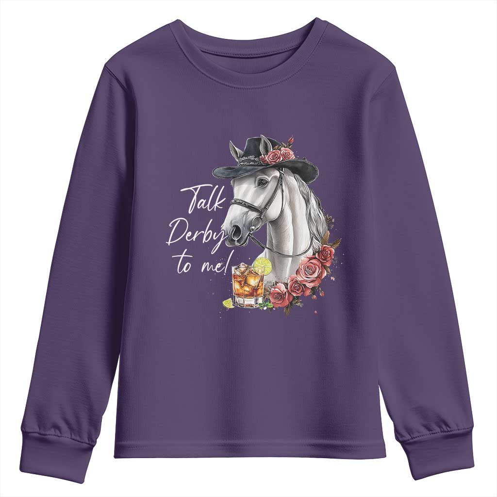 Funny Horse Lover Talk Derby To Me Youth Sweatshirt