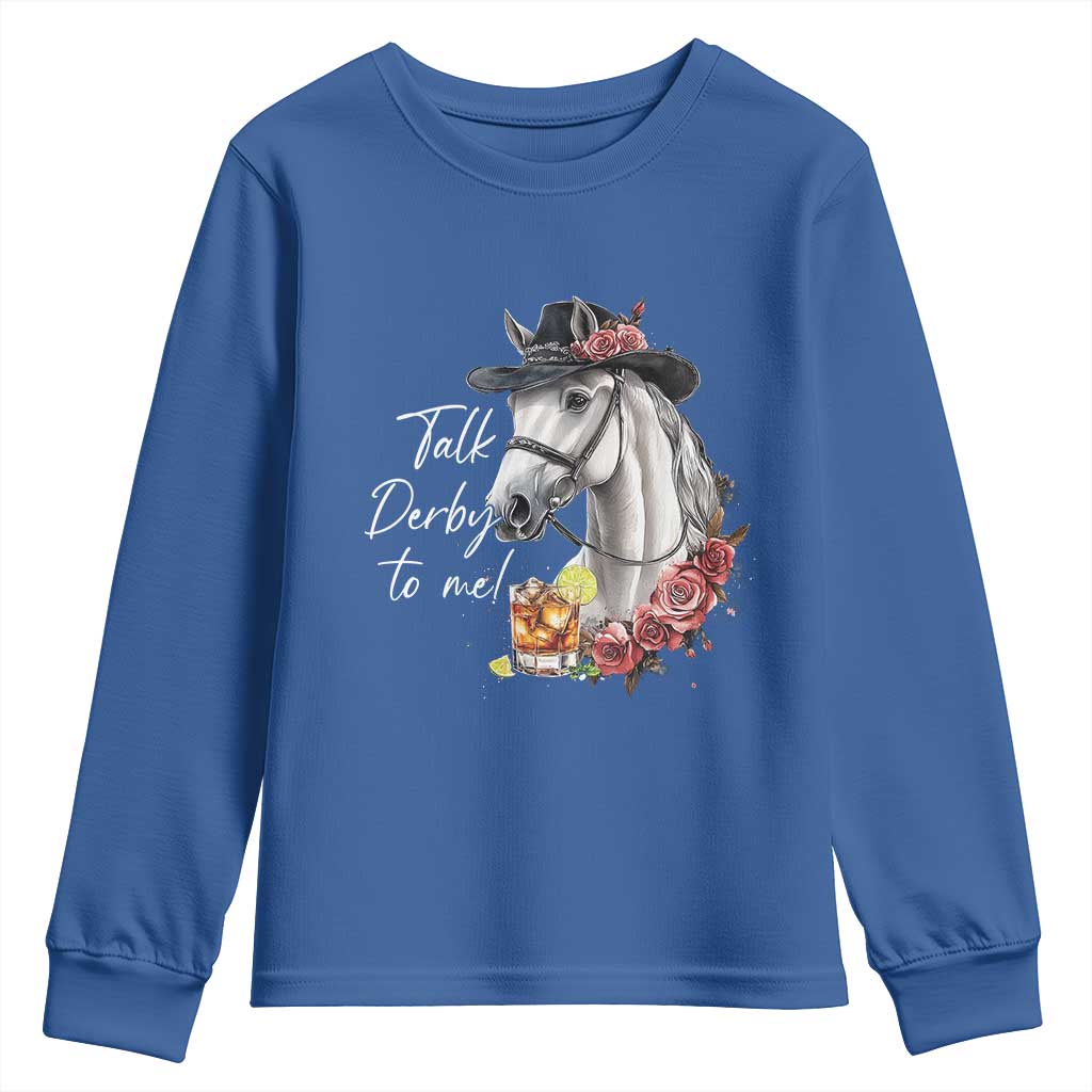 Funny Horse Lover Talk Derby To Me Youth Sweatshirt